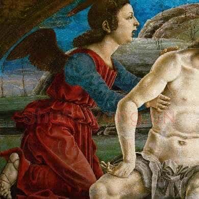 托举死去的基督的天使们|Cosmè Tura|Angels holding the dead Christ