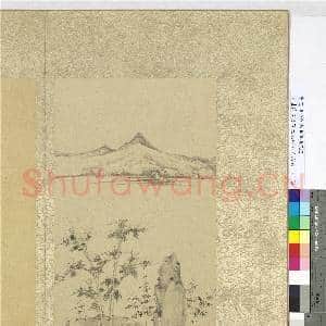 明董其昌仿宋元人缩本画及跋 册 仿倪瓒林堂诗思图|2幅|21.49 MB|高清下载