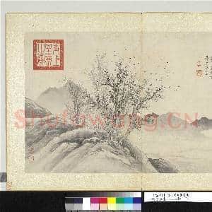 明唐寅画山水人物 册 寒鸦欲集|1幅|10.7 MB|高清下载