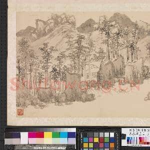 明陈淳画山水 册 层岩丛木|2幅|18.05 MB|高清下载