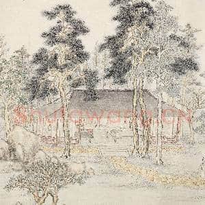 明沈士充画郊园十二景 册 藻野堂|3幅|33.54 MB|高清下载