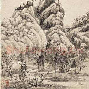 明董其昌山水 册 山水|3幅|38.19 MB|高清下载