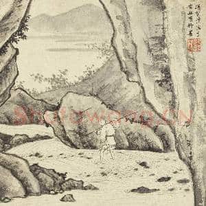 明项圣谟山水 册 双崖夹涧|3幅|28.86 MB|高清下载