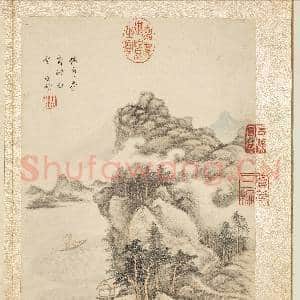 明卞文瑜摹古山水 册 仿方方壶奇峰白云|4幅|42.45 MB|高清下载