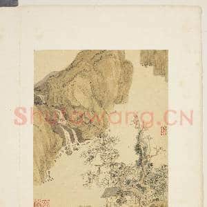 明邵弥画山水 册 倚阁观泉|3幅|31.42 MB|高清下载