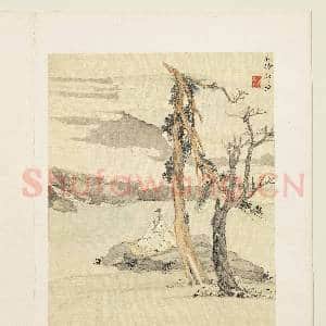 明邵弥画山水人物 册 古木槎枒|3幅|32.1 MB|高清下载