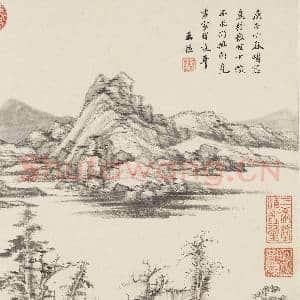 清王鉴仿古十帧 册 仿倪云林山水|4幅|39.98 MB|高清下载