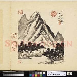 清恽向仿古 册 学高彦敬山水|3幅|31.3 MB|高清下载