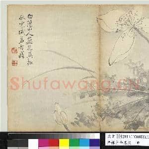 清恽寿平墨花 册 荷花|1幅|9.8 MB|高清下载