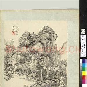清王原祁仿宋元人山水 册 石磴悬流|1幅|10.91 MB|高清下载