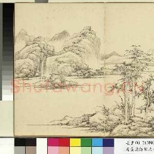 清黄鼎仿宋元山水 册 竹树茅亭|1幅|10.16 MB|高清下载