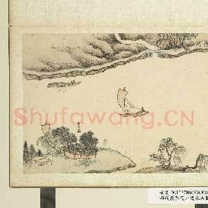 明钱谷张复合画水程图(二)册 露觔庙|1幅|9.19 MB|高清下载