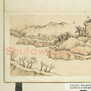明钱谷张复合画水程图(二)册 古城三义庙|1幅|9.43 MB|高清下载