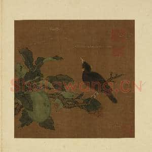 宋元名人花鸟合璧 册 唐边鸾秋实山禽|1幅|9.09 MB|高清下载