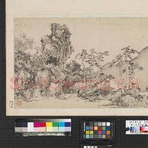明沈周画三吴集景 册 天台石梁|2幅|17.19 MB|高清下载