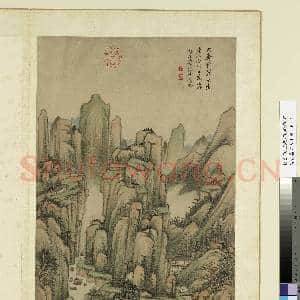 清黄鼎仿古山水 册 仿黄公望九峰积翠|1幅|11.56 MB|高清下载