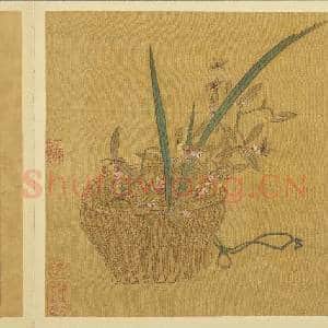 宋钱选画花篮图 册 兰花|3幅|30.22 MB|高清下载