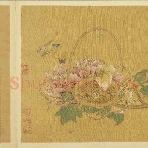 宋钱选画花篮图 册 牡丹|3幅|29.95 MB|高清下载