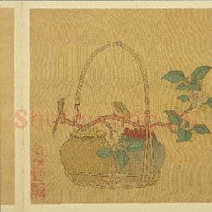 宋钱选画花篮图 册 桂花|3幅|29.68 MB|高清下载