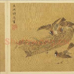 宋钱选画花篮图 册 稻雀|3幅|30.65 MB|高清下载