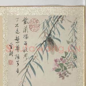 清王武花卉 册 紫薇杨柳|3幅|32.26 MB|高清下载
