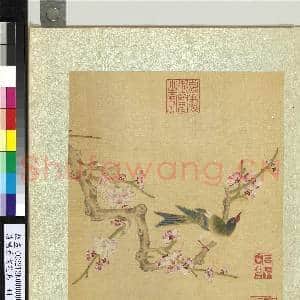 清杨晋画花鸟 册 梅花翠雀|2幅|22.82 MB|高清下载