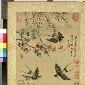 清蒋廷锡仿宋人花鸟 册 杨柳桃花|2幅|22.86 MB|高清下载