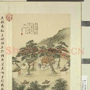 清蒋溥画御制诗意(二)册 承光殿古栝行|2幅|21.94 MB|高清下载