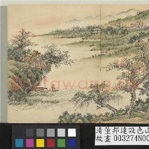 清董邦达设色山水 册 清溪画舫|1幅|14.24 MB|高清下载