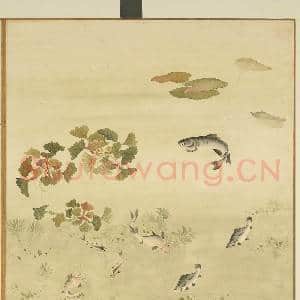 清李秉德临张伟花果鱼鸟.册.菱鱼故画|1幅|9.23 MB|高清下载