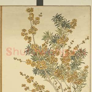 清李秉德临张伟花果鱼鸟.册.腊梅故画|1幅|10.64 MB|高清下载