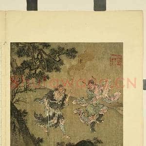 清王仲谦仙真童子册.册.八仙－曹国舅李铁拐故画|1幅|9.64 MB|高清下载