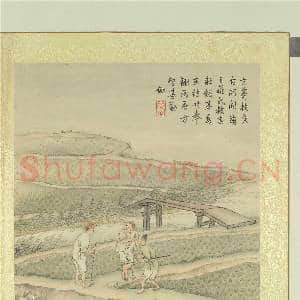 清徐扬绘高宗御题农具十咏.册.稻田桥锄故画|1幅|8.55 MB|高清下载
