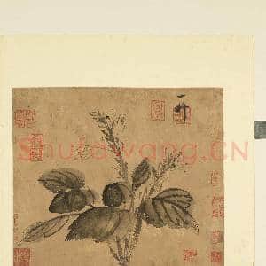 列朝名绘合册.册.宋徽宗水墨玉簪故画|1幅|8.25 MB|高清下载