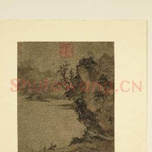 列朝名绘合册.册.宋夏圭江滨策蹇故画|1幅|8.63 MB|高清下载