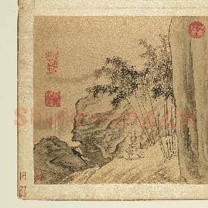 国初人山水集绘.册.清陈舒壁下观泉故画|1幅|12.5 MB|高清下载