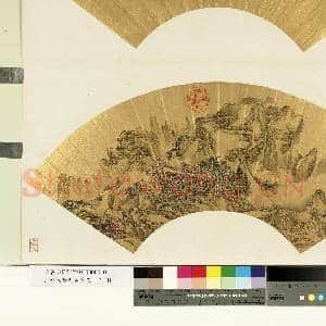 山水人物泥金箑面.册.无款秋山行旅故画|1幅|10.22 MB|高清下载