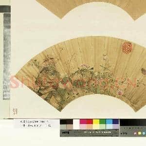 山水人物泥金箑面.册.无款野芳草虫故画|1幅|9.31 MB|高清下载
