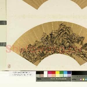 山水人物泥金箑面.册.无款山水清晖故画|1幅|9.68 MB|高清下载