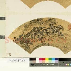 山水人物泥金箑面.册.无款携幼迎客故画|1幅|10.26 MB|高清下载