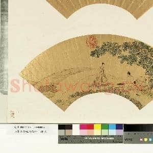 山水人物泥金扇面.册.坐赏琴音乐故画|1幅|9.45 MB|高清下载
