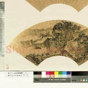 山水人物泥金扇面.册.携童汲水故画|1幅|10.29 MB|高清下载