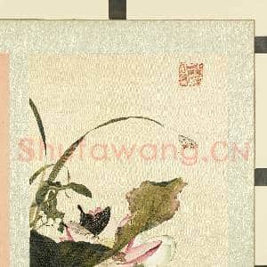 清屈兆麟仿郎世宁花卉.册.荷花蝴蝶故画|1幅|12.36 MB|高清下载