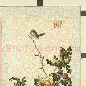 清屈兆麟仿郎世宁花卉.册.粉红鹦嘴月季花故画|1幅|12.4 MB|高清下载