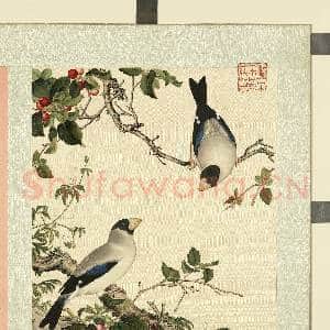 清屈兆麟仿郎世宁花卉.册.樱桃桑鸤故画|1幅|12.76 MB|高清下载