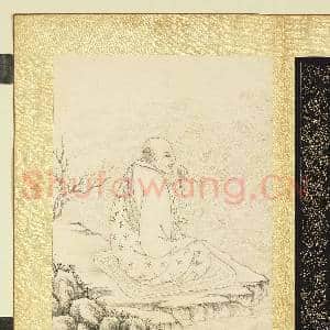 白描十六应真.册.第四嘎礼嘎尊者故画|2幅|22 MB|高清下载
