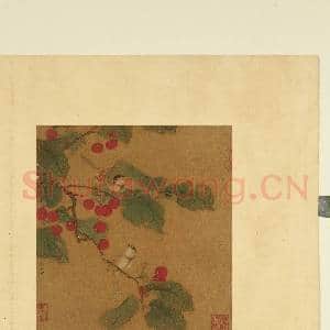 历代集绘.册.宋马世昌樱桃黄雀故画|1幅|7.45 MB|高清下载