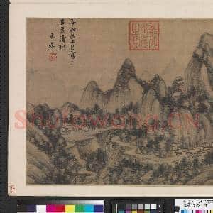 集古名绘.册.元黄公望层岩古寺故画|2幅|16.73 MB|高清下载