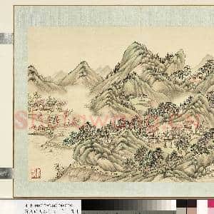 清.袁瑛山水册(一)桃源人家.中画|1幅|10.26 MB|高清下载