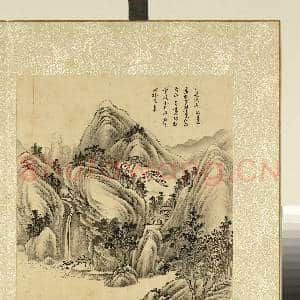 清.周鲲仿古山水(一)册仿董源匡庐瀑布.中画|1幅|12.68 MB|高清下载